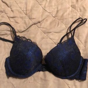 VS Very Sexy Black iridescent lace over blue